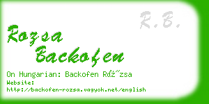 rozsa backofen business card